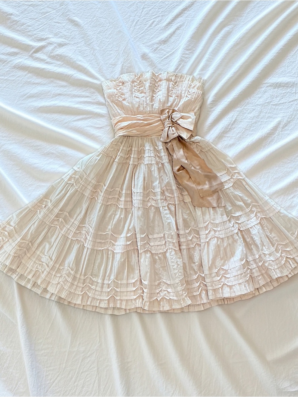 True Vintage (1950s) custom made strapless dress- size equivalent to US 4